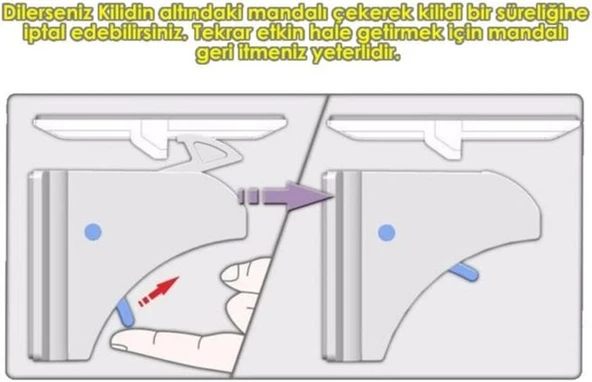 Agubugu Baby Gizli Manyetik Dolap - Çekmece Kilidi Beyaz - 6