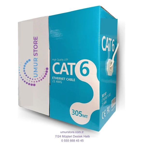 305MT Metre Cat6 23AWG Kablo Ethernet Internet Network Ağ Ip Kamera Kablo ürün görseli 1