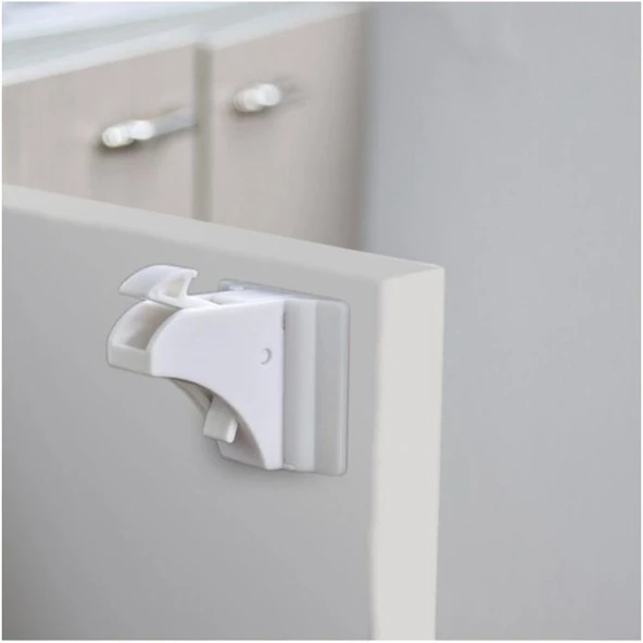 Agubugu Baby Gizli Manyetik Dolap - Çekmece Kilidi Beyaz - 7