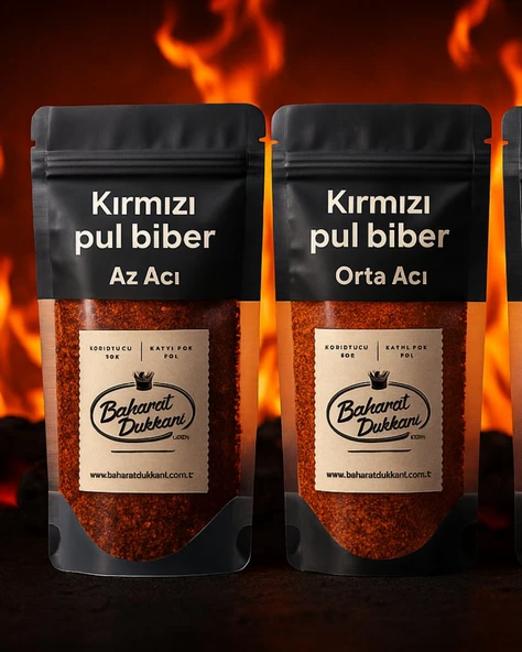 Alev Denge Seti (Az,Orta,Çok,Ekstra Acı) Kırmızı Pul Biber 4'lü Set ürün görseli