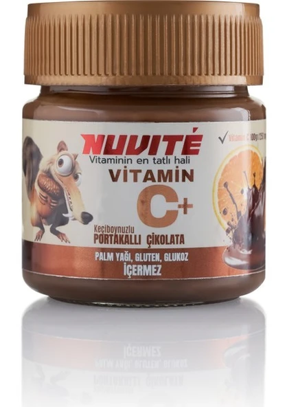 Nuvite C+ Portakallı Keçiboynuzlu Vitaminli Sürülebilir Çikolata 200Gr