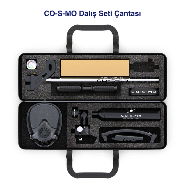 Cosmo Technology Taşınabilir Dalış Seti Doldurulabilir Mini Tüp ve Şnorkel Maskesi - 2