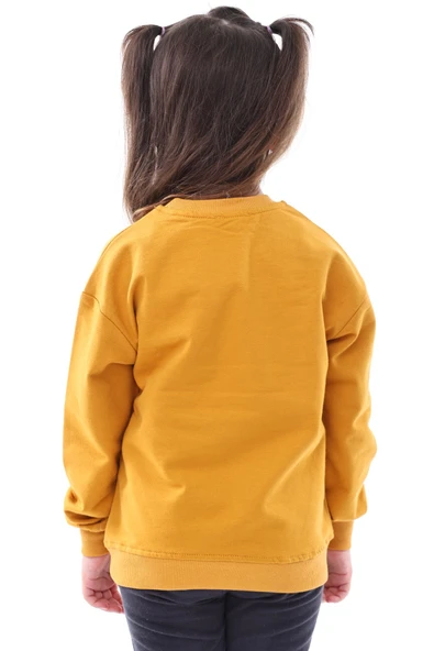 Basic Bisiklet Yaka Şardonlu Çocuk Sweatshirt 3-10 Yaş Krem - 4