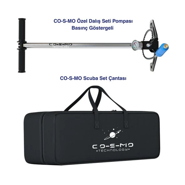 Cosmo Technology Taşınabilir Dalış Seti Doldurulabilir Mini Tüp ve Şnorkel Maskesi - 6