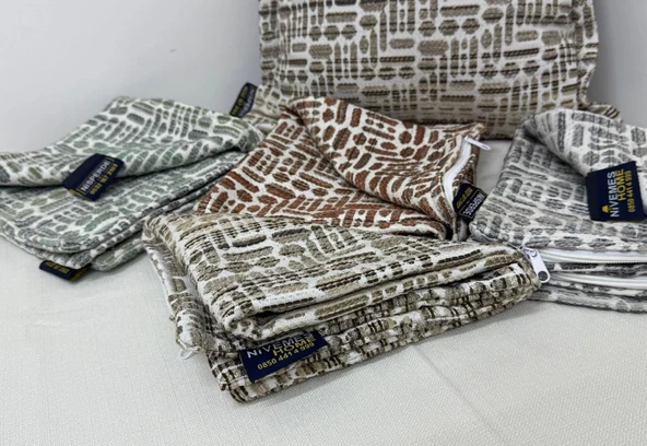 NİVEMESHOME KIRLENT KILIFI 45X45 LİSA 01 KİREMİT - 6