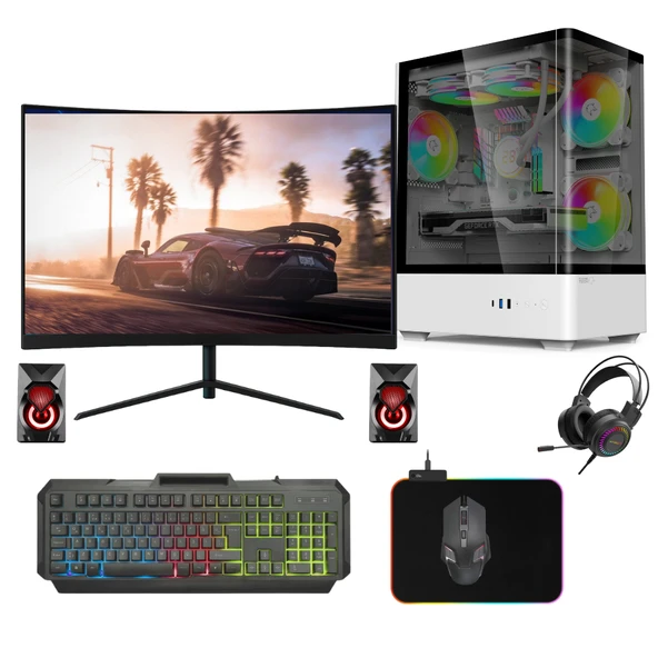 Gametech Intense White 600W 80+ Plus Tuş Kontrollü Rgb 5X120 Mm Fan Gaming Beyaz Bilgisayar Kasası - 5