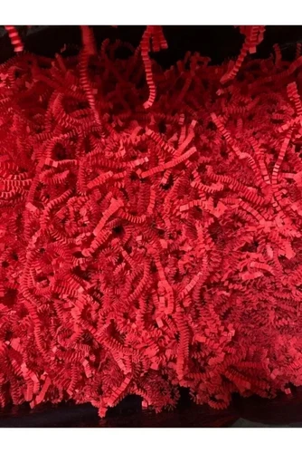 Kırpık Z Zigzag Pelur Kırpıntı Kağıt 100 Gr KIRMIZI  Renk Süs Dolgu Malzemesi RED Paper - Resim 2