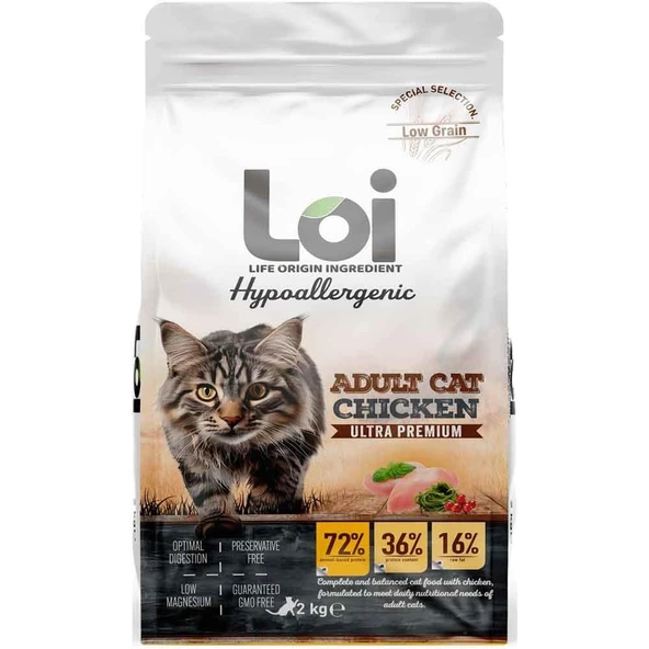 Loi Hipoalerjenik Tavuklu Kedi Maması 2 Kg ürün görseli 1