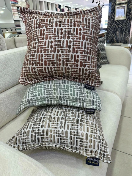 NİVEMESHOME KIRLENT KILIFI 45X45 LİSA 01 KİREMİT - 5