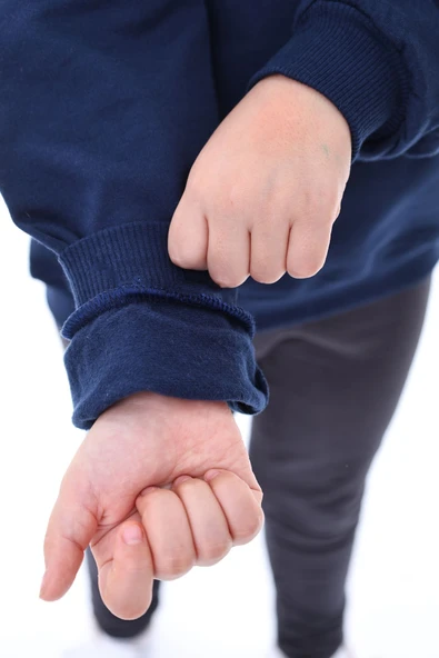 Basic Bisiklet Yaka Şardonlu Çocuk Sweatshirt 3-10 Yaş Krem - Resim 4