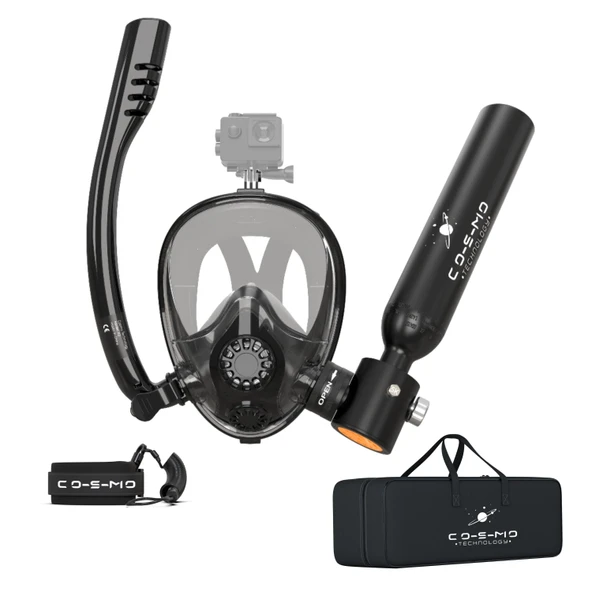 Cosmo Technology Taşınabilir Dalış Seti Doldurulabilir Mini Tüp ve Şnorkel Maskesi - 8
