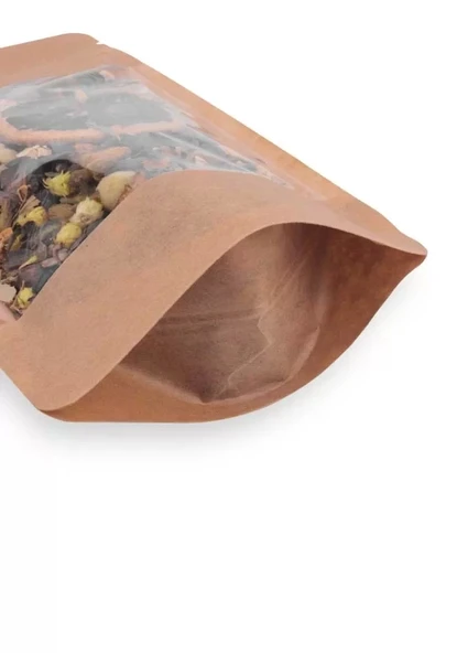 Geniş Kraft Pencereli Doypack 20x30x10 cm (50 Adet) - Resim 5