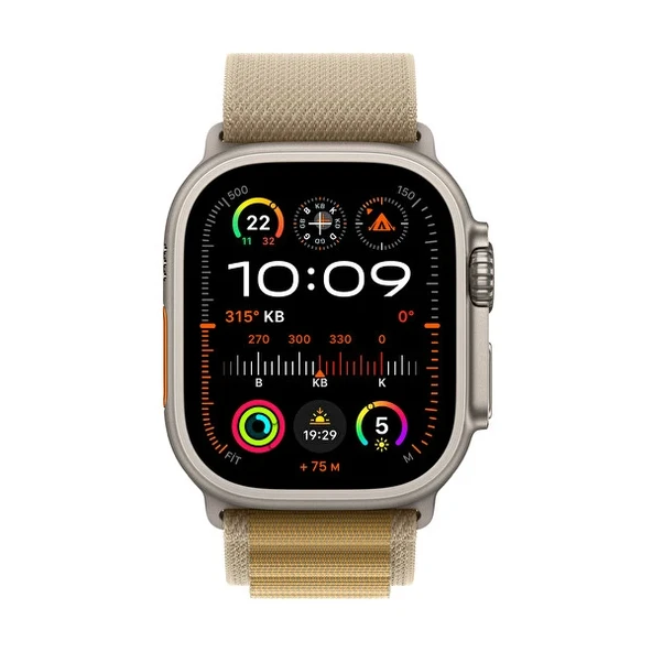 APPLE Watch Ultra 2 GPS + Cellular 49mm Natural Titanium Case with Tan Alpine Loop - Large - 1