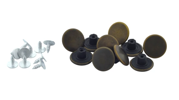 Büyük Boy 10 Adet Kot Pantolon Düğmesi, Jean Düğmesi Düz Antik Sarı (bronz) 17mm - 4