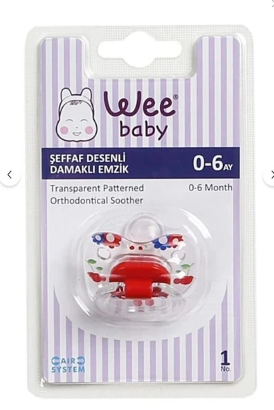 Wee Baby Şeffaf Desenli Damaklı No 1 Emzik 0-6 Ay - 1