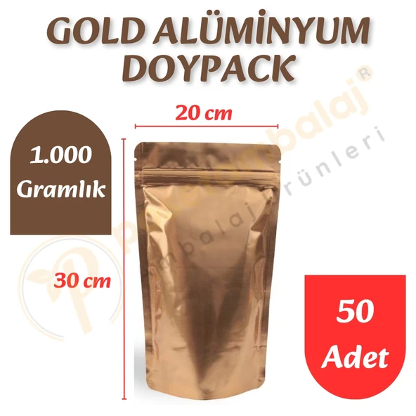 Gold Alüminyum Doypack 20x30x10 cm (50 Adet)