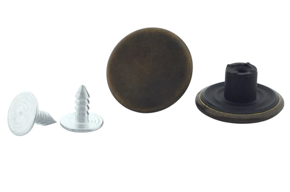 Büyük Boy 10 Adet Kot Pantolon Düğmesi, Jean Düğmesi Düz Antik Sarı (bronz) 17mm - 2