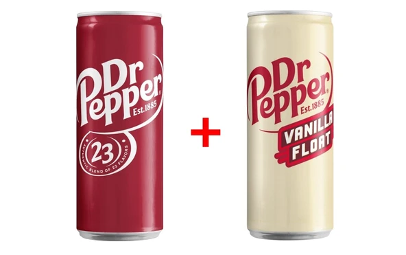 Dr Pepper Original Karışık Aromalı + Vanilla Float Vanilya Aromalı Gazlı İçecek 330 ml ürün görseli 1
