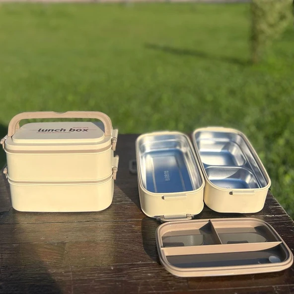 Cooker Çelik Hazneli İkili Taşıma-Saklama Kabı Yk1559 - 5