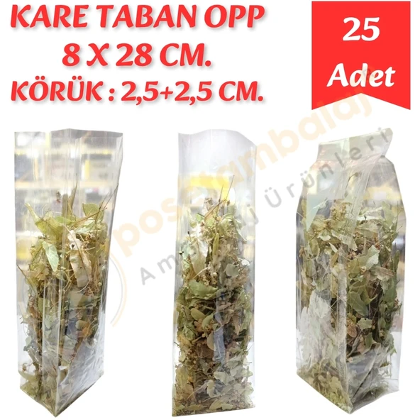 Kare Taban Körüklü OPP 8x28+5 cm (25 Adet) ürün görseli 1