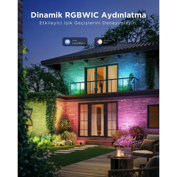 Govee RGBICWW Dış Mekan Spot Aydınlatma - 2'li Paket - Resim 6