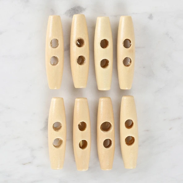 Loren Crafts 8'li Ahşap Çoban Düğme - 1003 - Resim 2