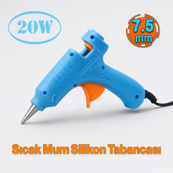 7.5 mm 20W Sıcak İnce Mum Silikon Tabancası 190°C Hızlı Isınan Güçlü Yapıştırıcı Tabanca Ergonomik - Resim 2