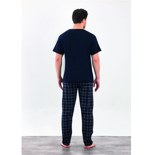 Estiva %100 Pamuk İnterlok Kısa Kol Erkek Pijama Takım - Resim 2