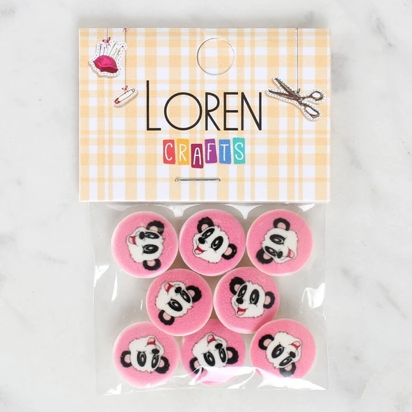Loren Crafts 8'li Panda Düğme - 1051 ürün görseli