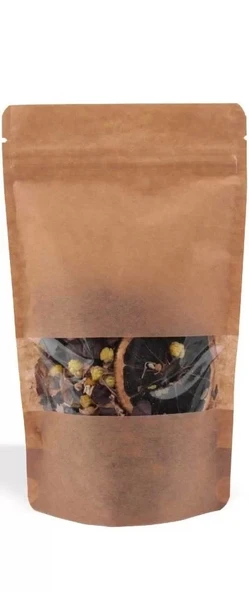 Kraft Pencereli Doypack 13x22,5x7 cm (50 Adet) - 2