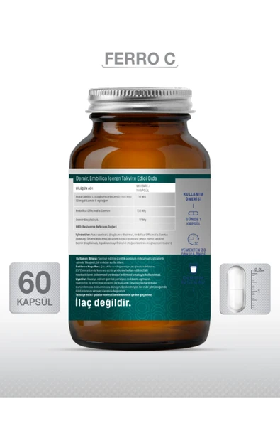 Goodday Ferro' C 17 Mg 60 Kapsül Takviye Edici Gıda - Resim 2