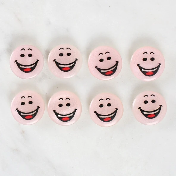 Loren Crafts 8'li Gülen Yüz Düğme - 1025 - Resim 2