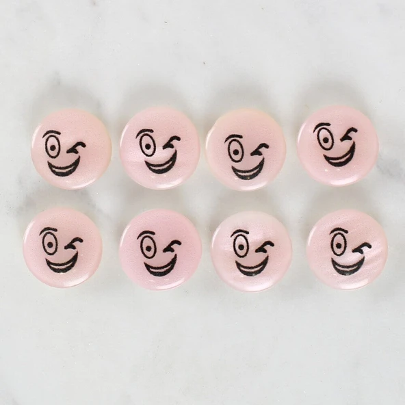 Loren Crafts 8'li Gülen Yüz Düğme - 1024 - Resim 2