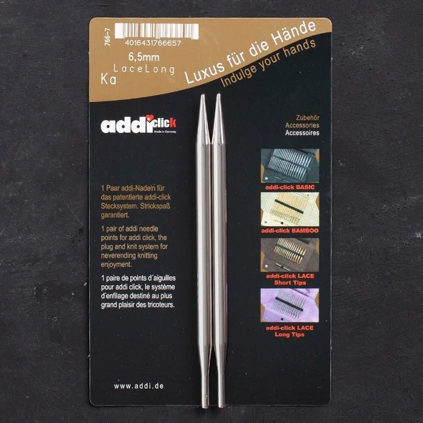 Addi Click 6.5mm 13cm Misinalı Dantel Şiş Ucu - 76 ürün görseli