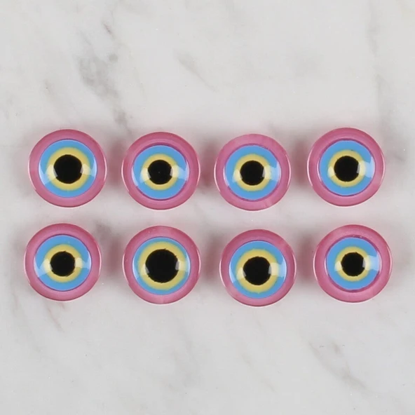 Loren Crafts pembe 8 li nazar boncuğu düğme - 168 - Resim 2