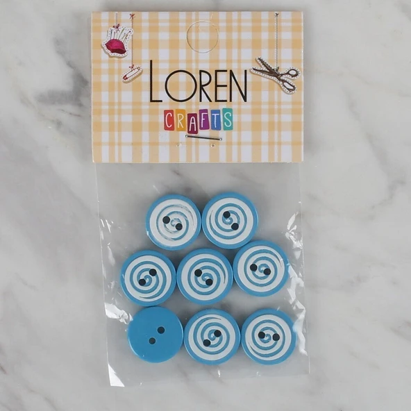 Loren Crafts mavi 8 li yuvarlak düğme - 453 ürün görseli