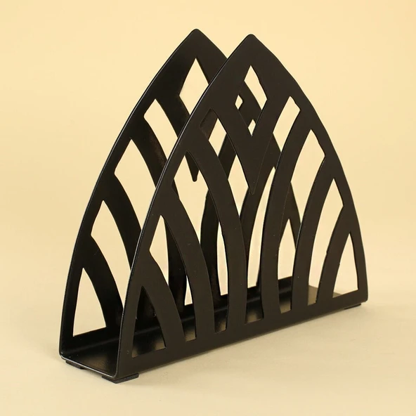 Loren Home Dom Siyah Metal Peçetelik - Resim 2