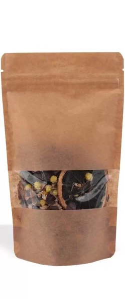 Kraft Pencereli Doypack 11x18,5x7 cm (50 Adet) - Resim 2