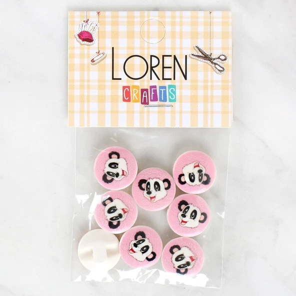 Loren Crafts 8'li Panda Düğme - 1030 ürün görseli
