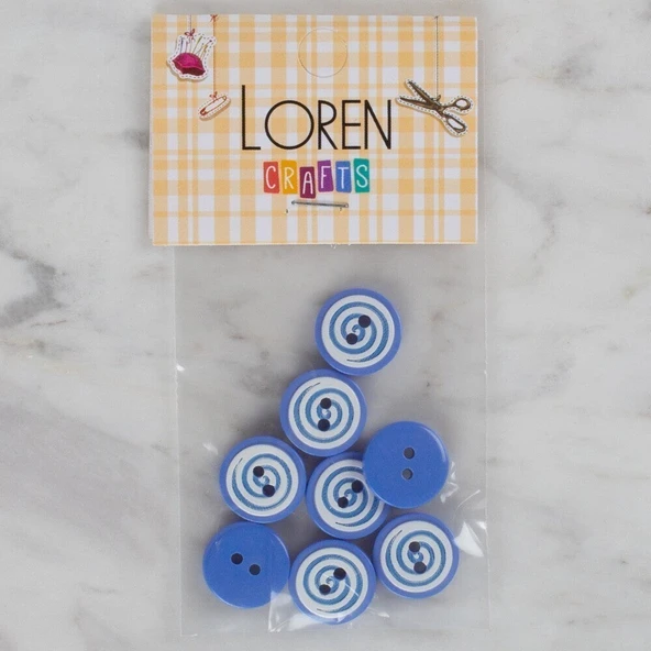 Loren Crafts mavi 8 li yuvarlak düğme - 452 ürün görseli