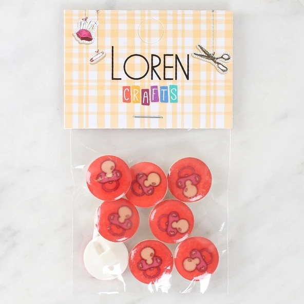 Loren Crafts 8'li Emzik Düğme - 1012 ürün görseli