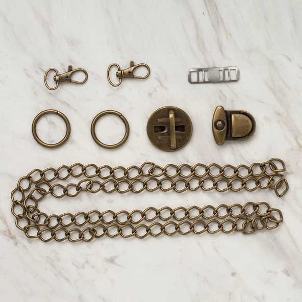 Loren Çanta Aksesuar Seti bronz ürün görseli