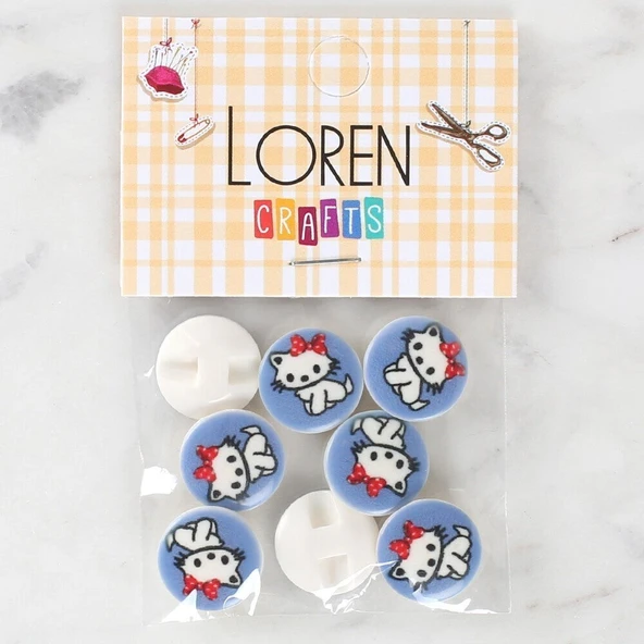 Loren Crafts 8'li Kedi Düğme - 1068 ürün görseli