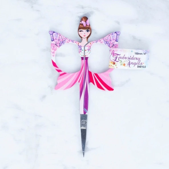 Loren Kelebek Modelli Desenli Makas Pembe - B4816. ürün görseli