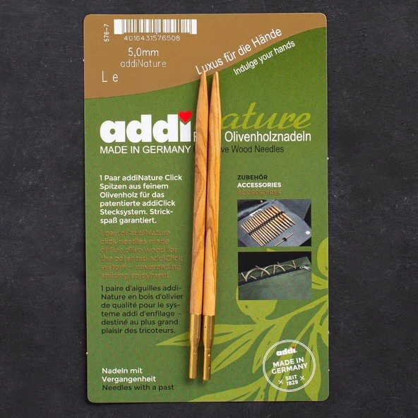 Addi Nature Olive Wood Click 5mm 13cm Misinalı Şiş ürün görseli