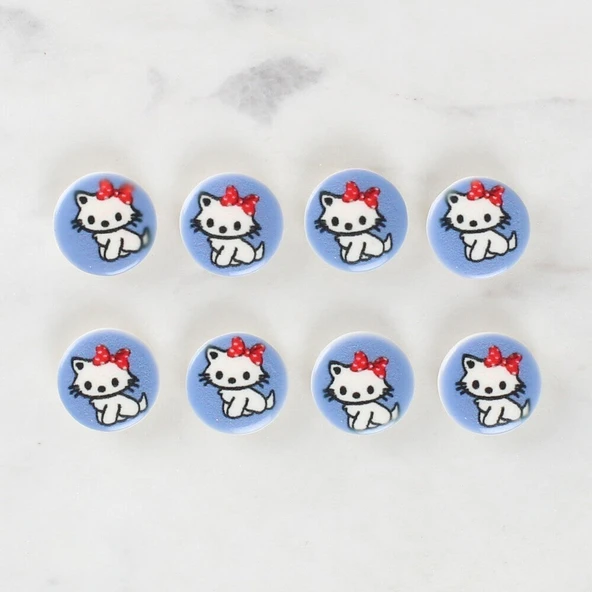 Loren Crafts 8'li Kedi Düğme - 1068 - Resim 2