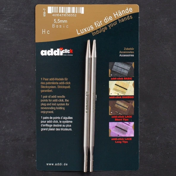 Addi Click Basic 5,5mm Misinalı Şiş Ucu - 656-2 ürün görseli