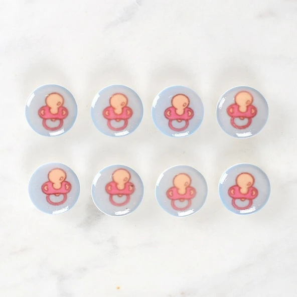 Loren Crafts 8'li Emzik Düğme - 1010 - Resim 2