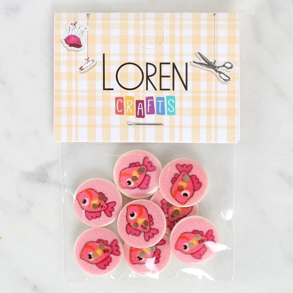 Loren Crafts 8'li Balık Düğme - 1178 ürün görseli