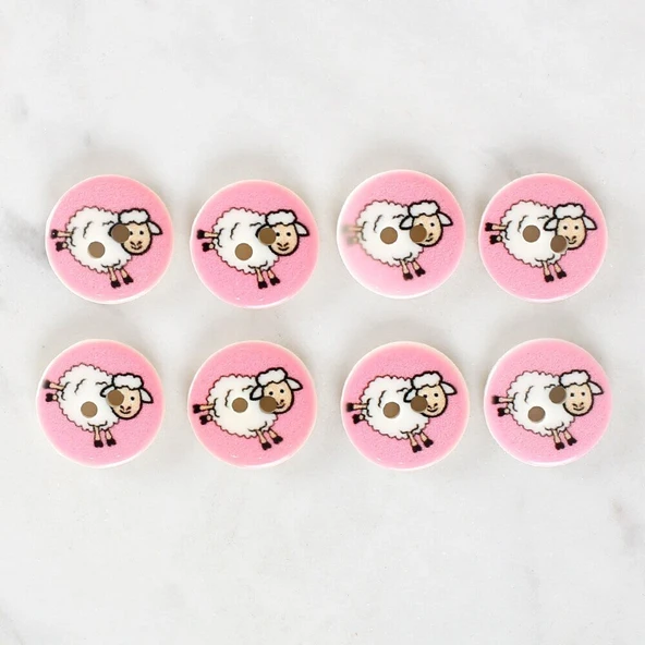 Loren Crafts 8'li Koyun Düğme - 1033 - Resim 2